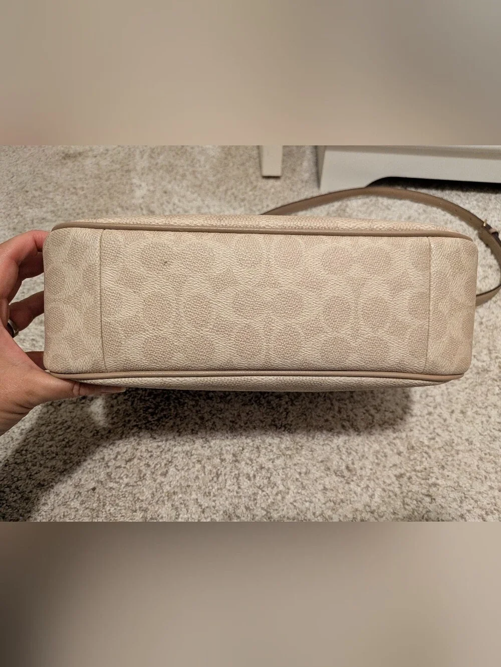 Coach Teri Hobo In Sand/Taupe Signature Canvas with Matching Corner Zip Wallet